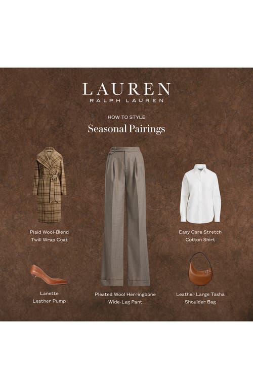 Ralph Lauren Plaid Wool-blend Twill Wrap Coat In Multi
