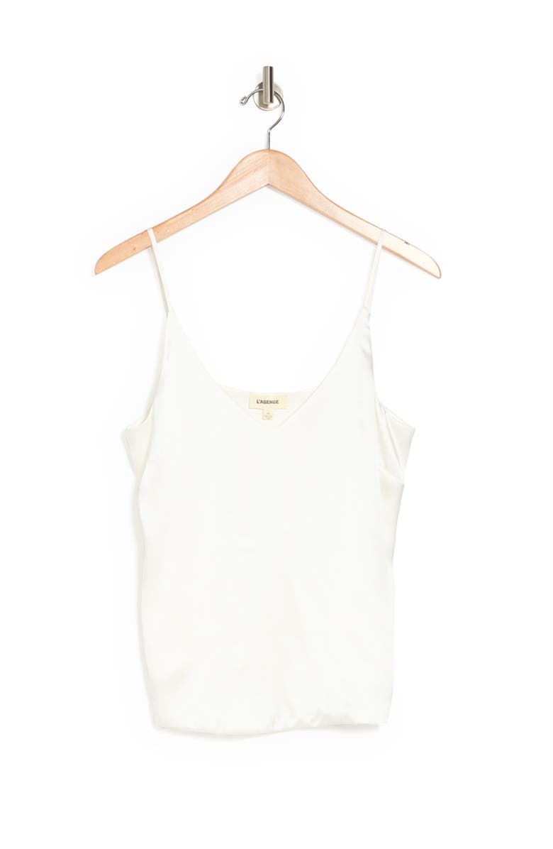 L
AGENCE Gabriella Silk Camisole, Alternate, color, Ivory