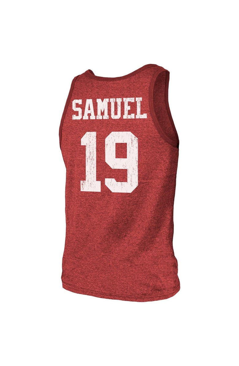 Majestic Threads Men's Majestic Threads Deebo Samuel Scarlet San Francisco 49ers Name & Number Tri-Blend Tank Top, Alternate, color, 
