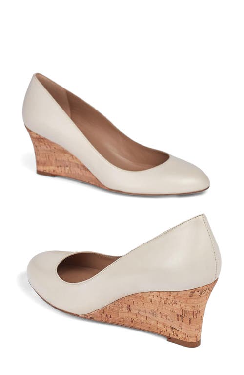 Lk Bennett Womens Cre-ecru Eevi Cork-heel Leather Wedges In Nude