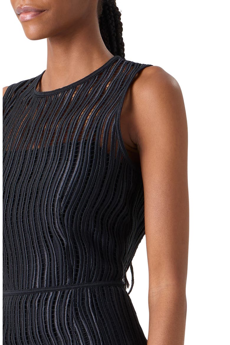 Wave Lace Sheath Dress, Alternate, color, BLACK
