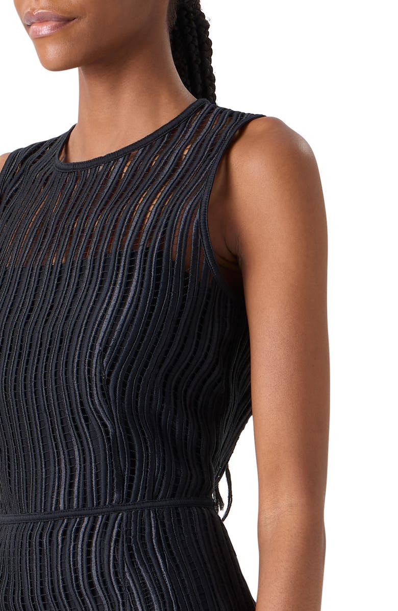 Akris Wave Lace Sheath Dress, Alternate, color, Black