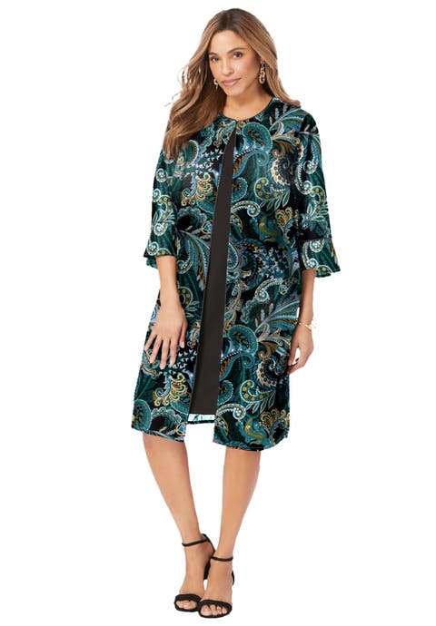 2-Piece Duster Jacket Dress (Plus)