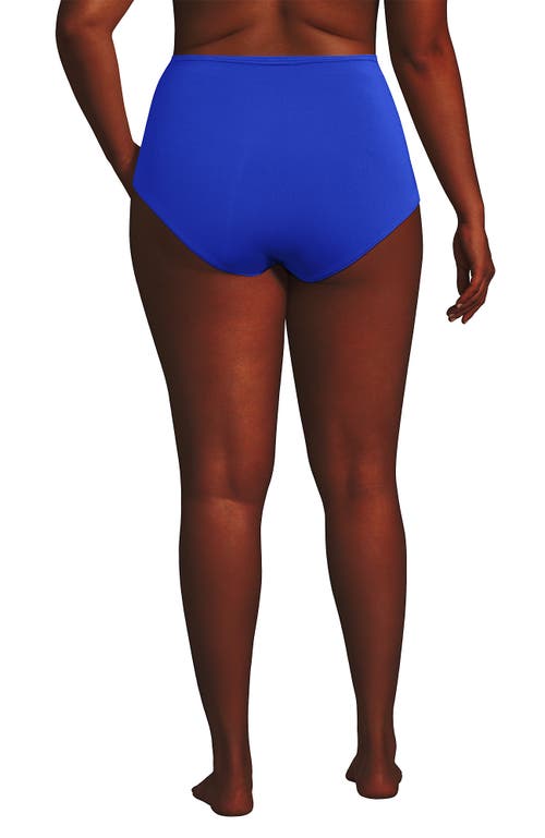 Shop Lands' End Plus Size Sculpting Suit High Waisted Bikini Bottoms In Sapphire Ice