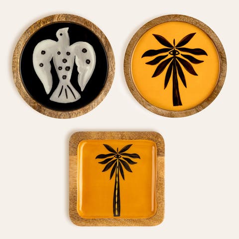 Mango Tree Tray and Coaster 3 Pcs Set