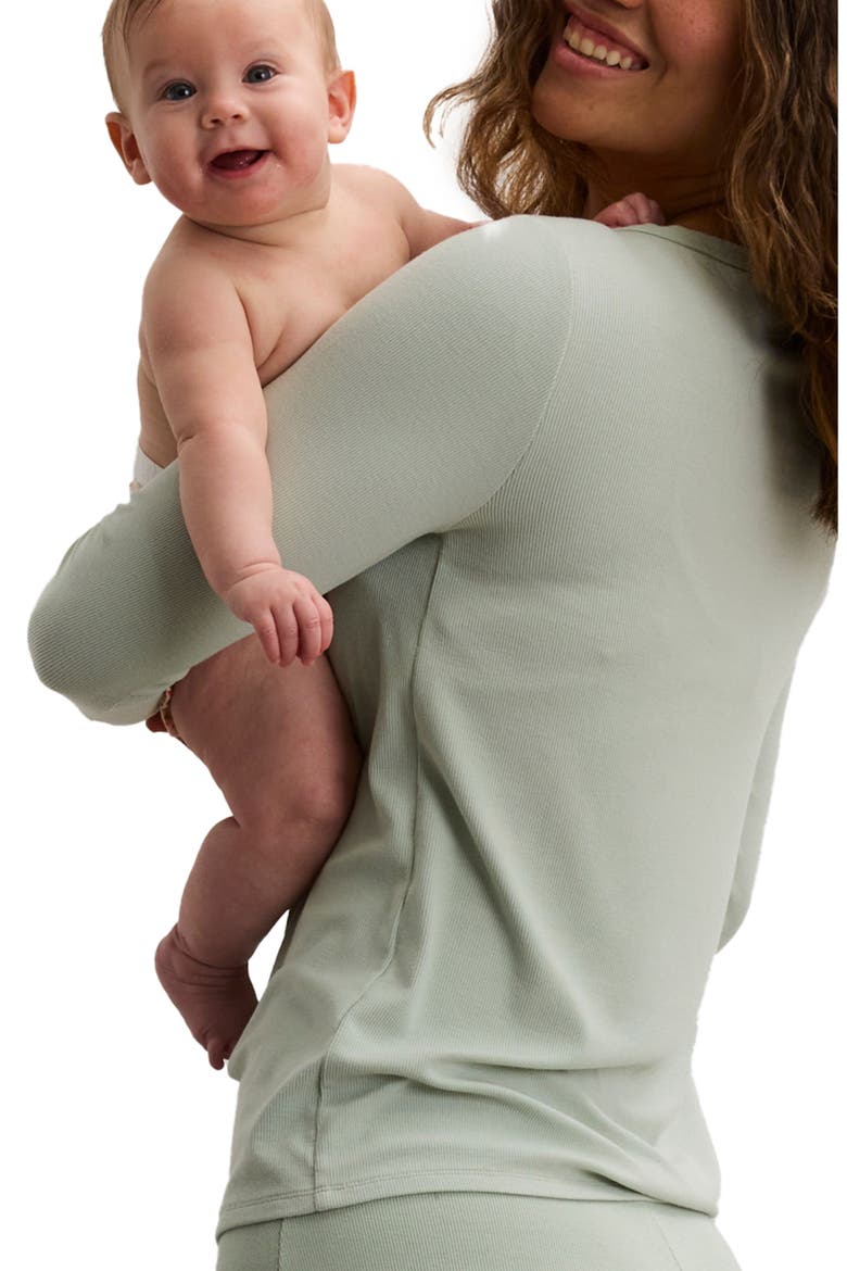 The Softest Rib Nursing Cardigan, Alternate, color, Sage