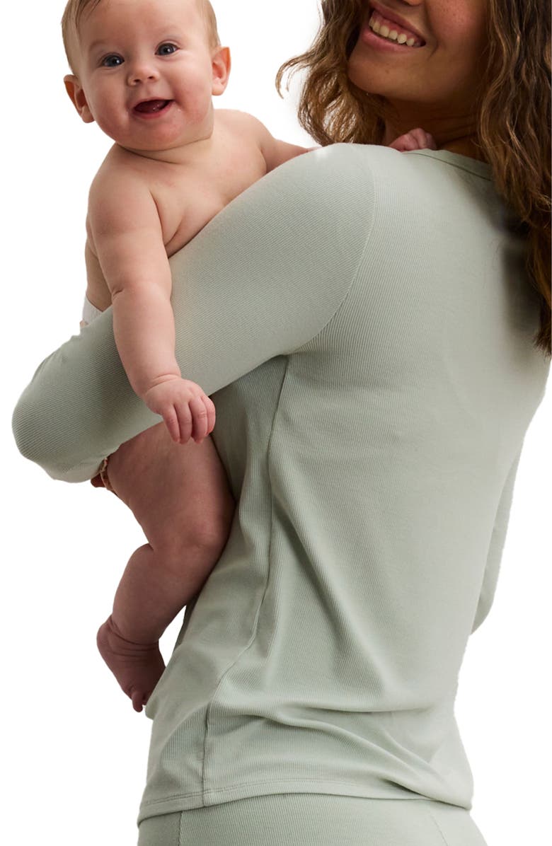 HATCH Collection The Softest Rib Nursing Cardigan, Alternate, color, Sage