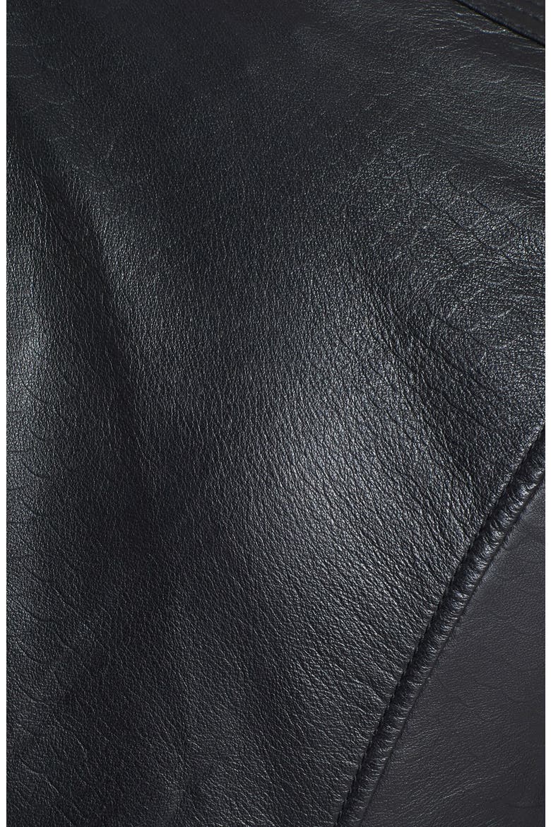 Embossed Leather Jacket, Alternate, color, BLACK