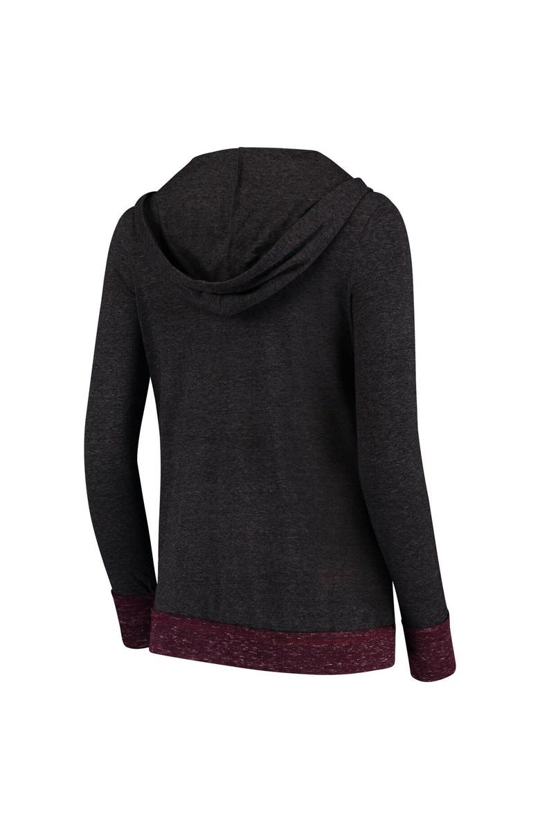 COLOSSEUM Women's Colosseum Heather Charcoal Virginia Tech Hokies Steeplechase Open Hooded Lightweight Cardigan, Alternate, color, 