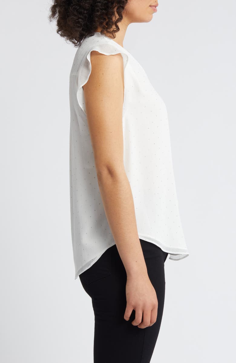 Vince Camuto Beaded Cap Sleeve Top, Alternate, color, New Ivory