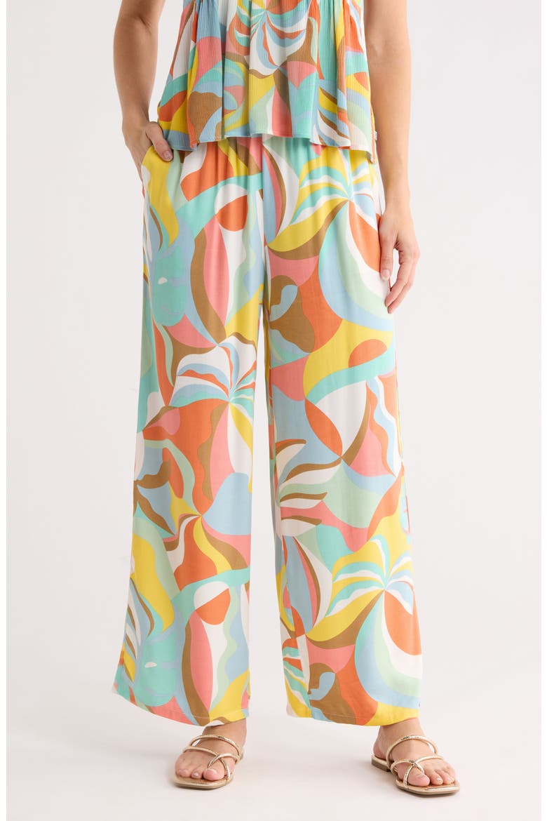 Pipeline Printed Wide Leg Beach Pants, Main, color, ISLAND WATERS