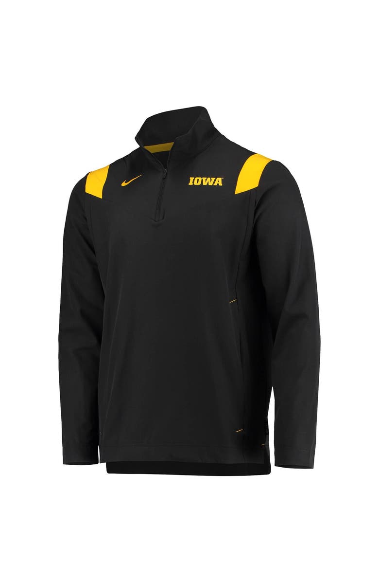 Nike Men's Nike Black Iowa Hawkeyes 2021 Team Coach Quarter-Zip Jacket, Alternate, color, Black