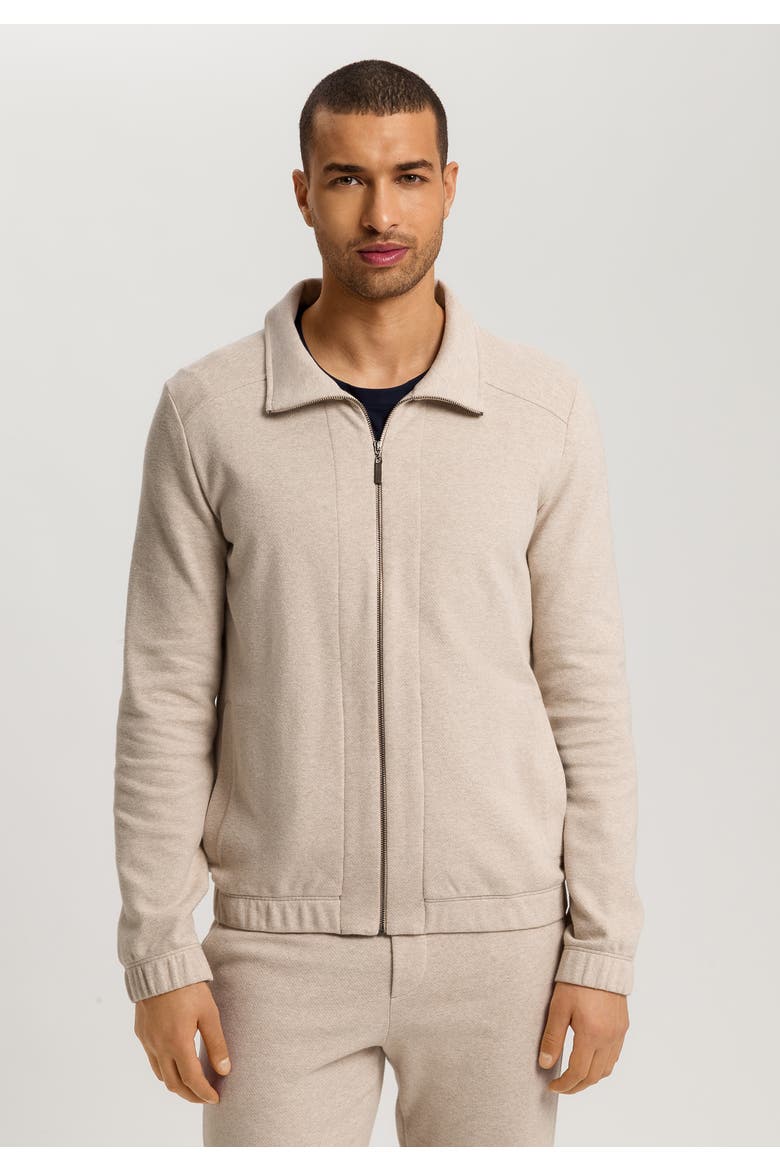 Cozy Living  Organic Cotton Zip-Up Jacket, Alternate, color, Camel Melange