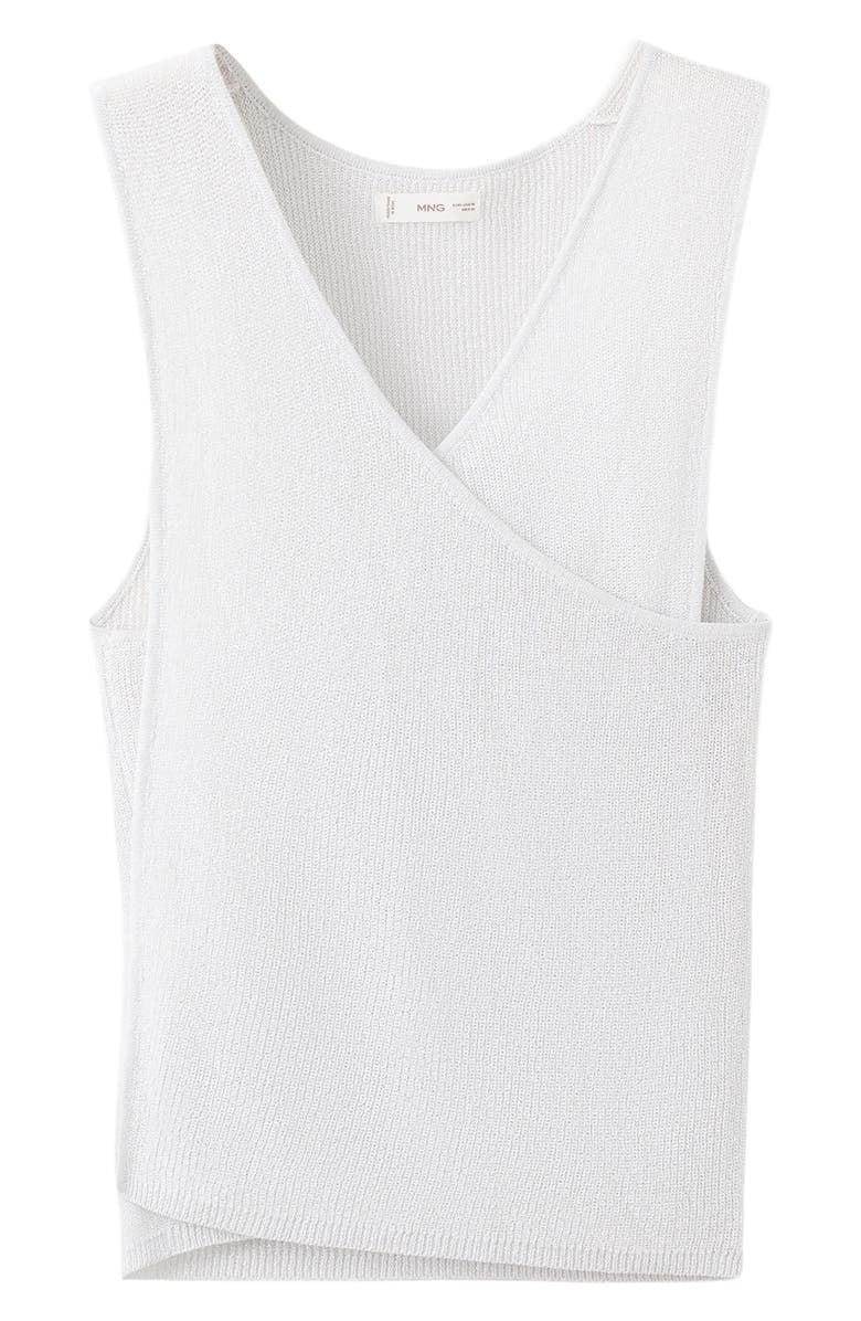 MANGO TEEN Metallic Knit Sleeveless Top, Alternate, color, Silver