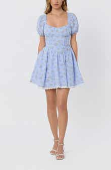 Ilianna Floral Border Print Minidress