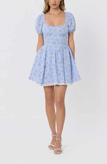 Ilianna Floral Border Print Minidress