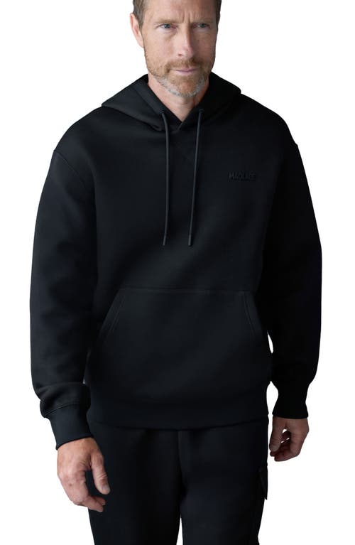 Shop Mackage Krystian Double Face Jersey Hoodie In Black