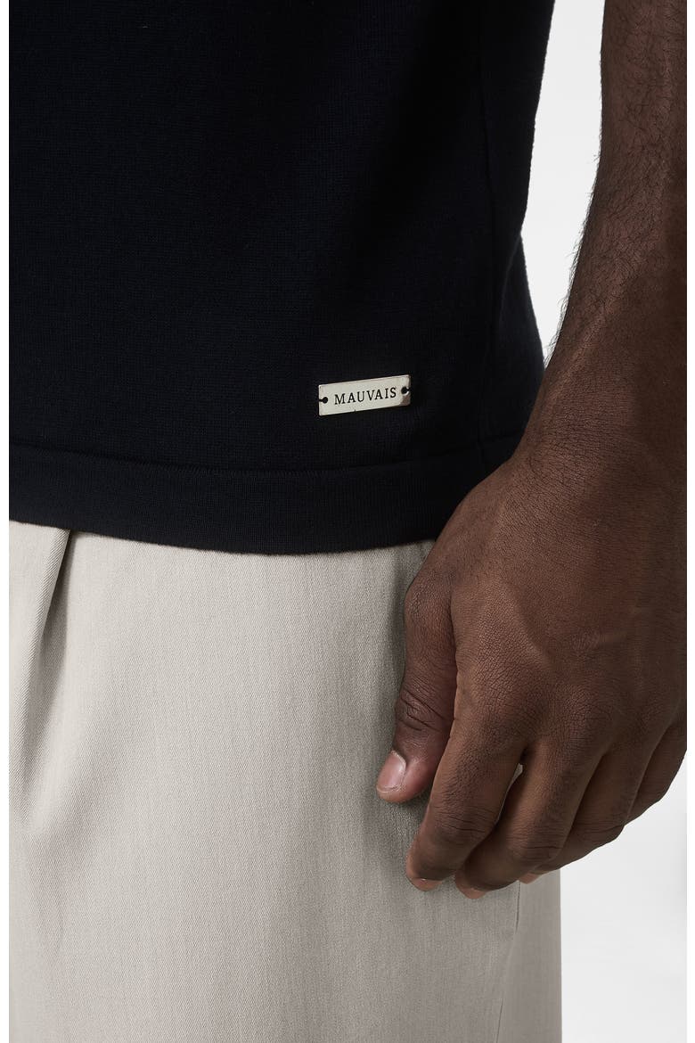Newbury Slim Zip Knit Polo, Alternate, color, Navy
