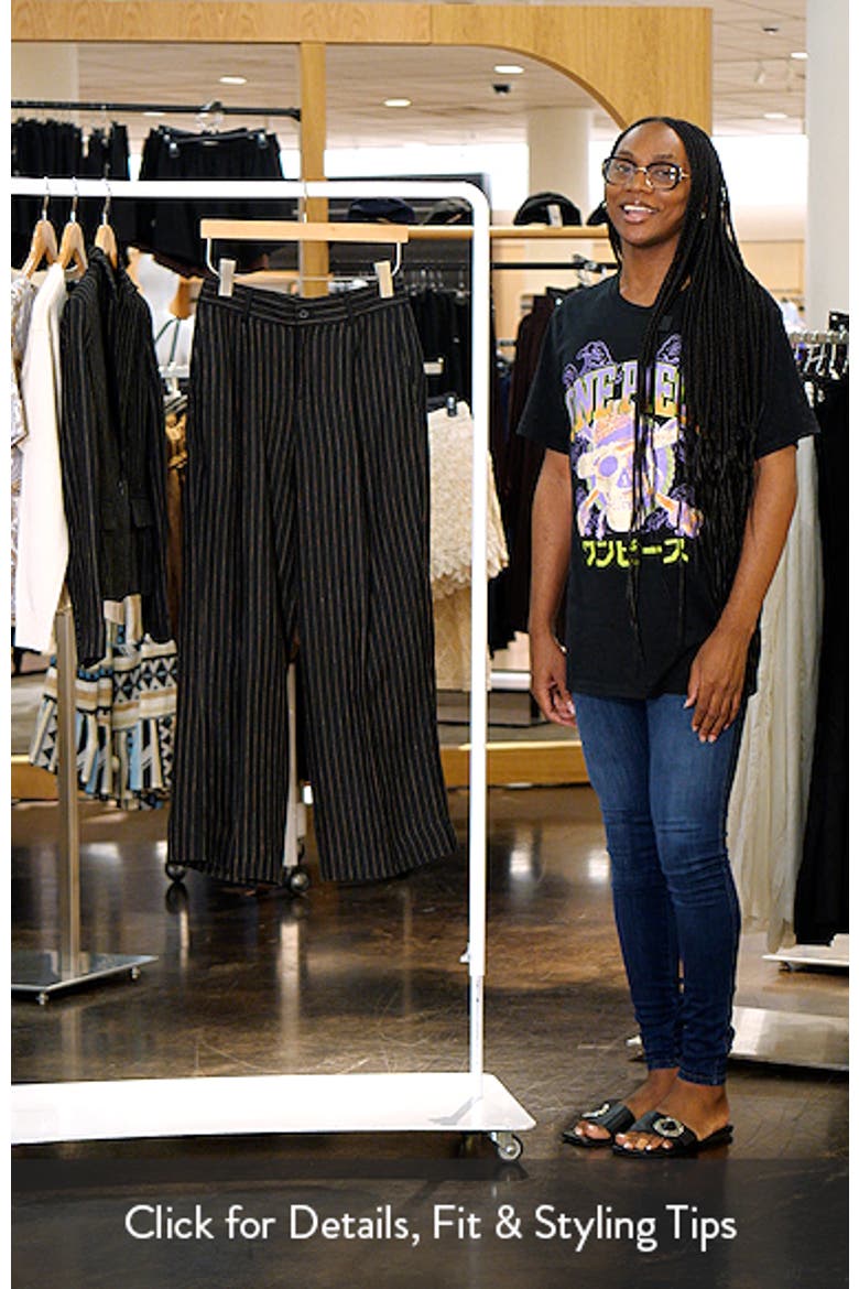 Chalk Stripe Wide Leg Linen Pants video