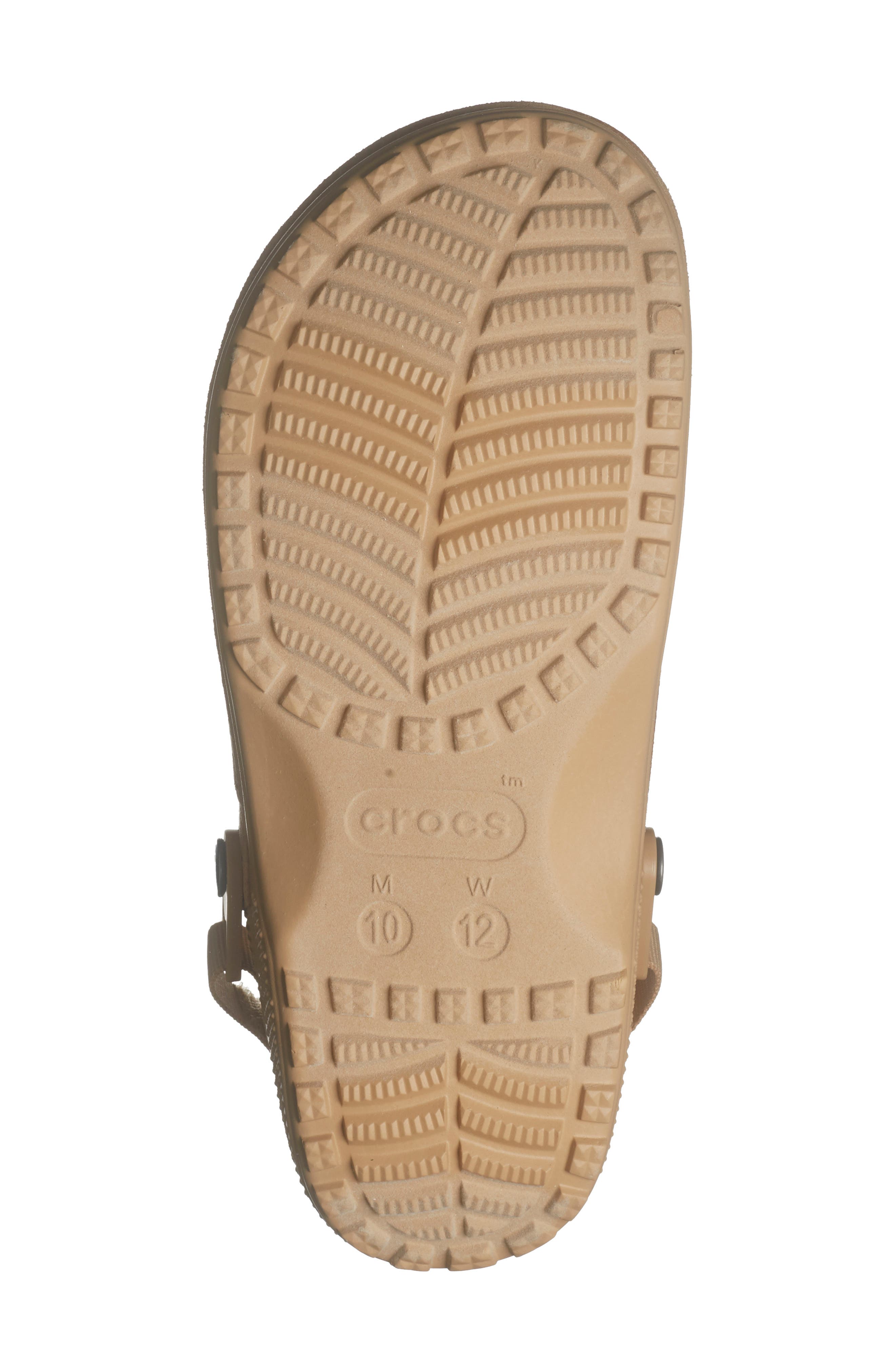 CROCS Classic Crafted Faux Suede Clog, Alternate, color, Cashew