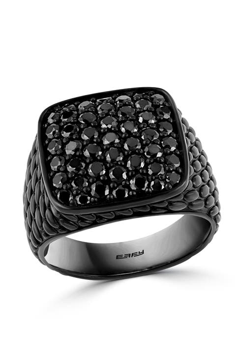 925 Sterling Silver Midnight Spark Black Spinel Ring