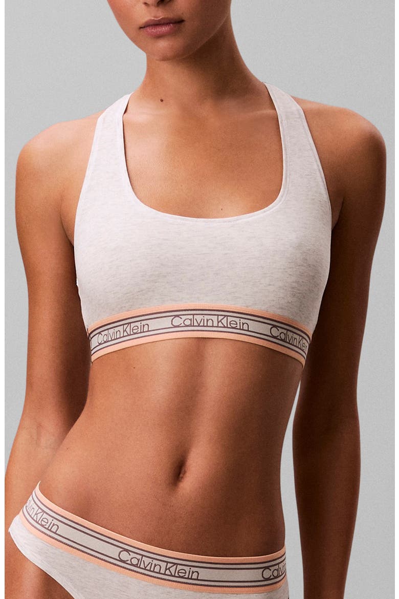 Icon Cotton Blend Bralette, Main, color, SNOW HEATHER