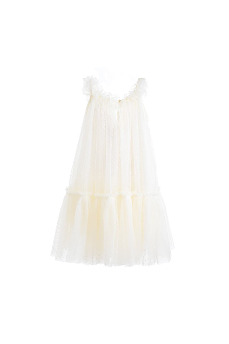 Delicate Dotted Ruffle Tier Dress, Alternate, color, Ivory