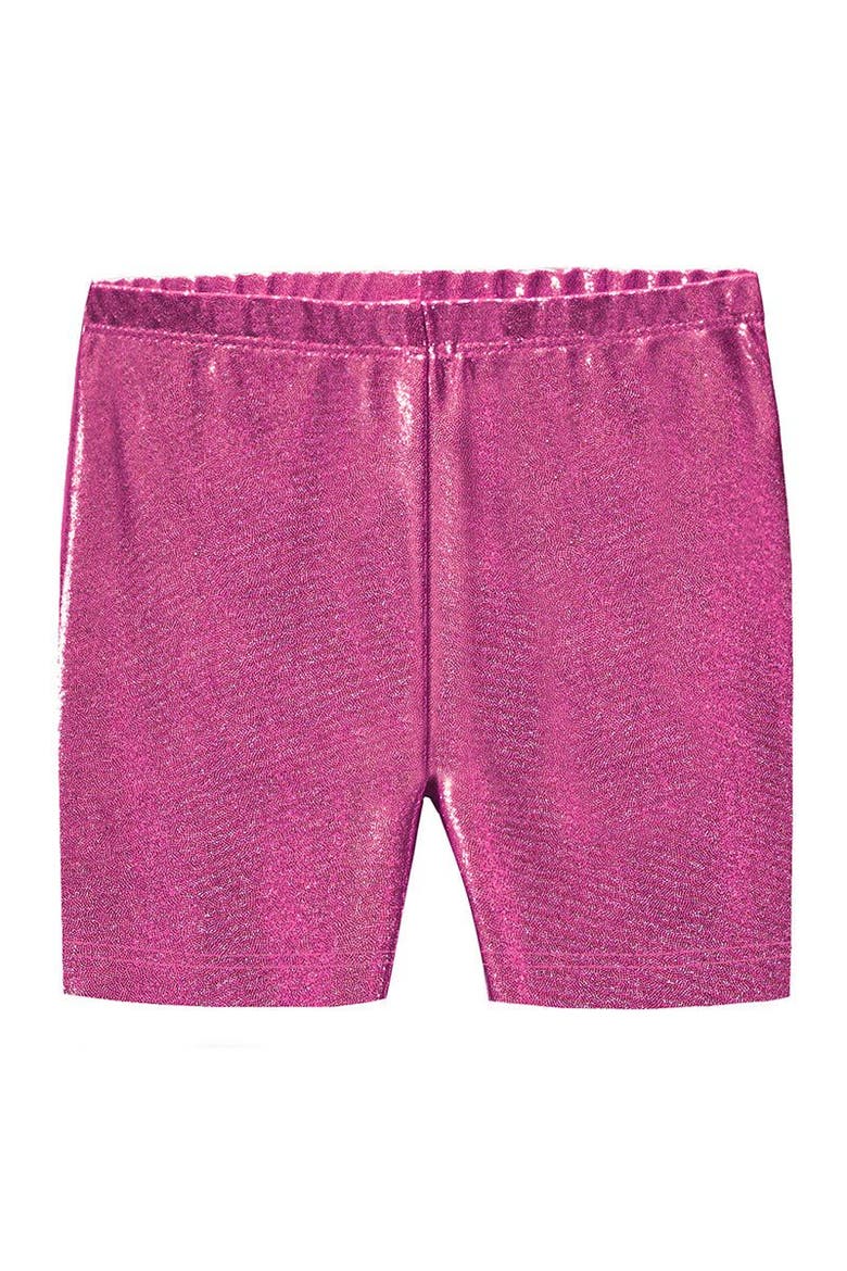 Girls Printed Novelty Bike Shorts, Main, color, Fuchsia Sparkly Shimmer