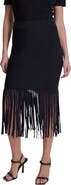 DKNY Fringe Rib Midi Skirt