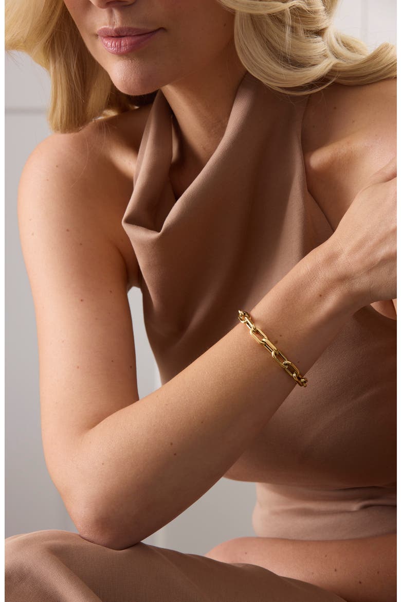 18k Gold Chain Bracelet, Alternate, color, YELLOW