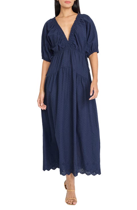 Blouson Sleeve Maxi Dress
