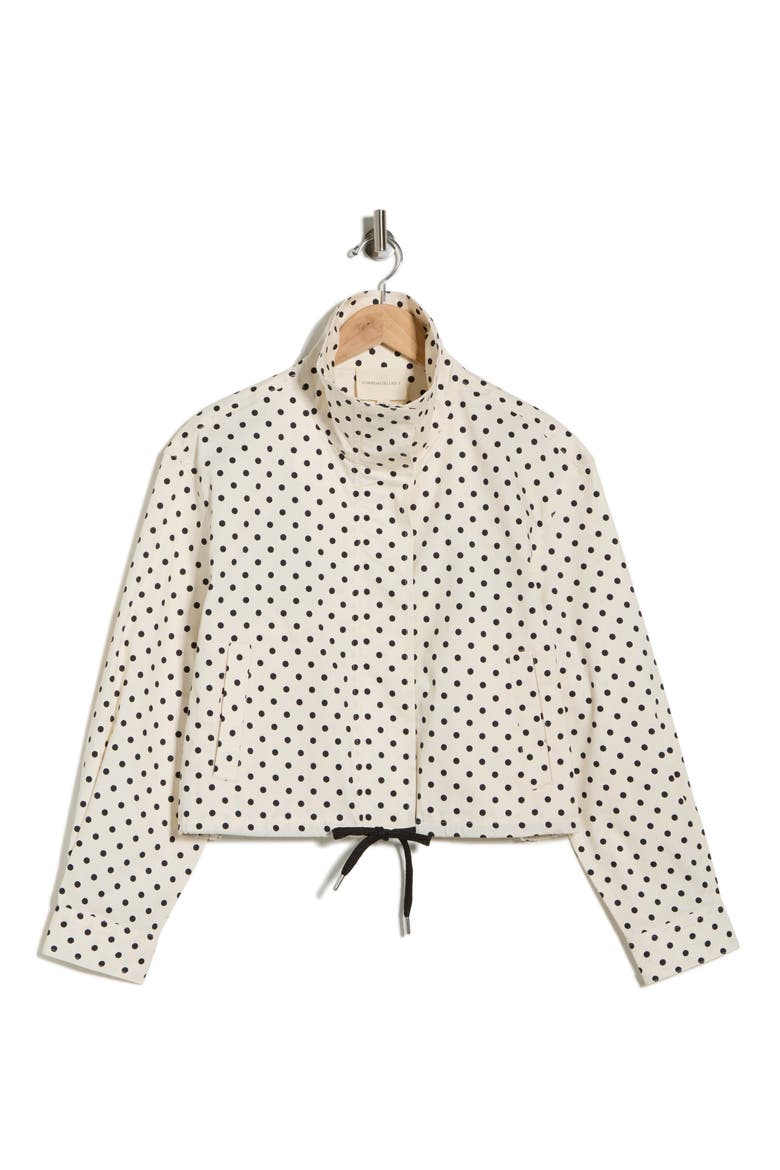 Stand Collar Jacket, Alternate, color, WHITE BLACK POLKA DOT