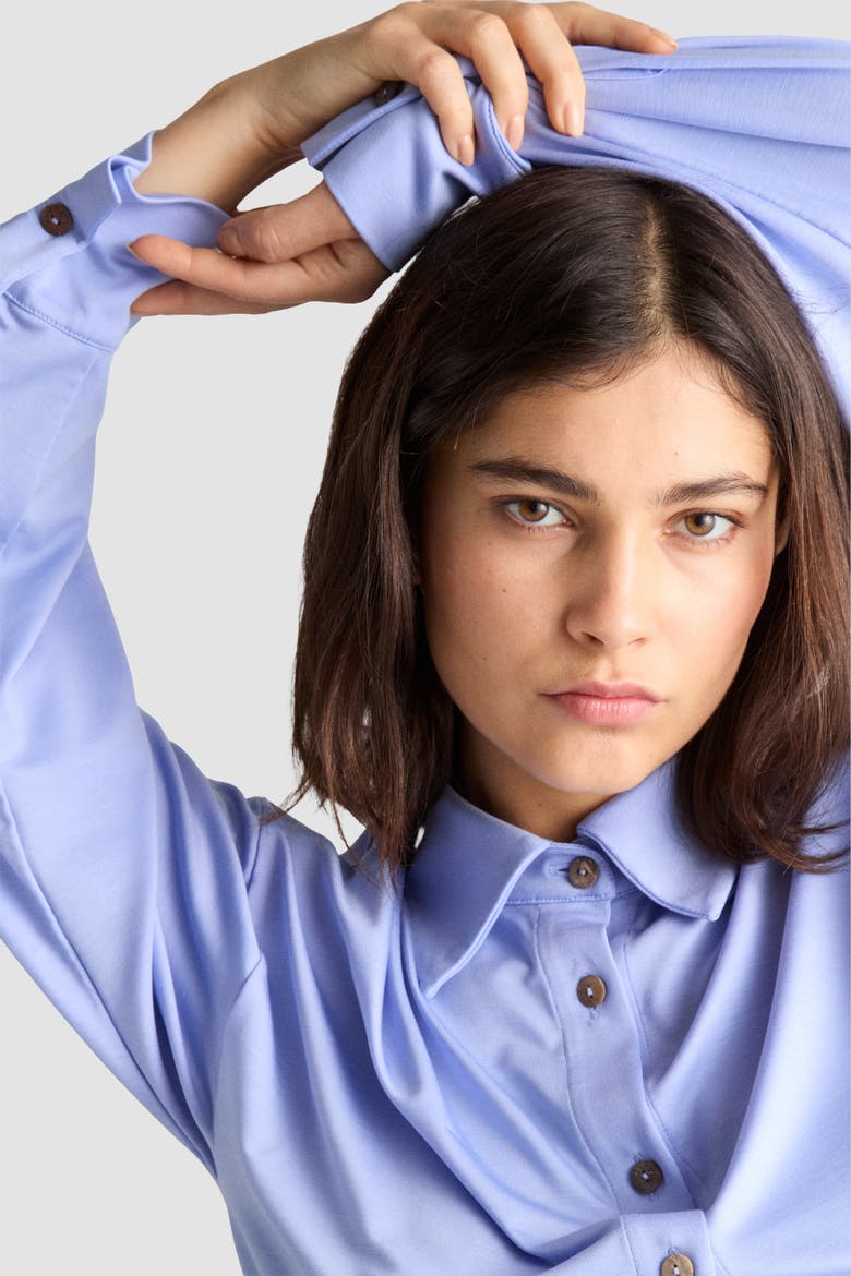 Gart Button Front Jersey Shirt, Alternate, color, Bluebird