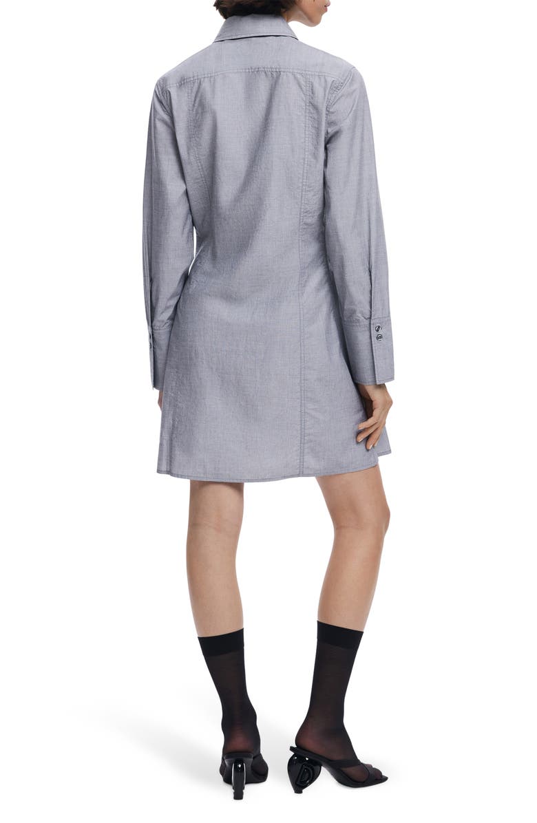 Desigual Long Sleeve Shirtdress, Alternate, color, Anthracite Gray