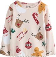 NEXT Kids' Rib Print Long Sleeve Top