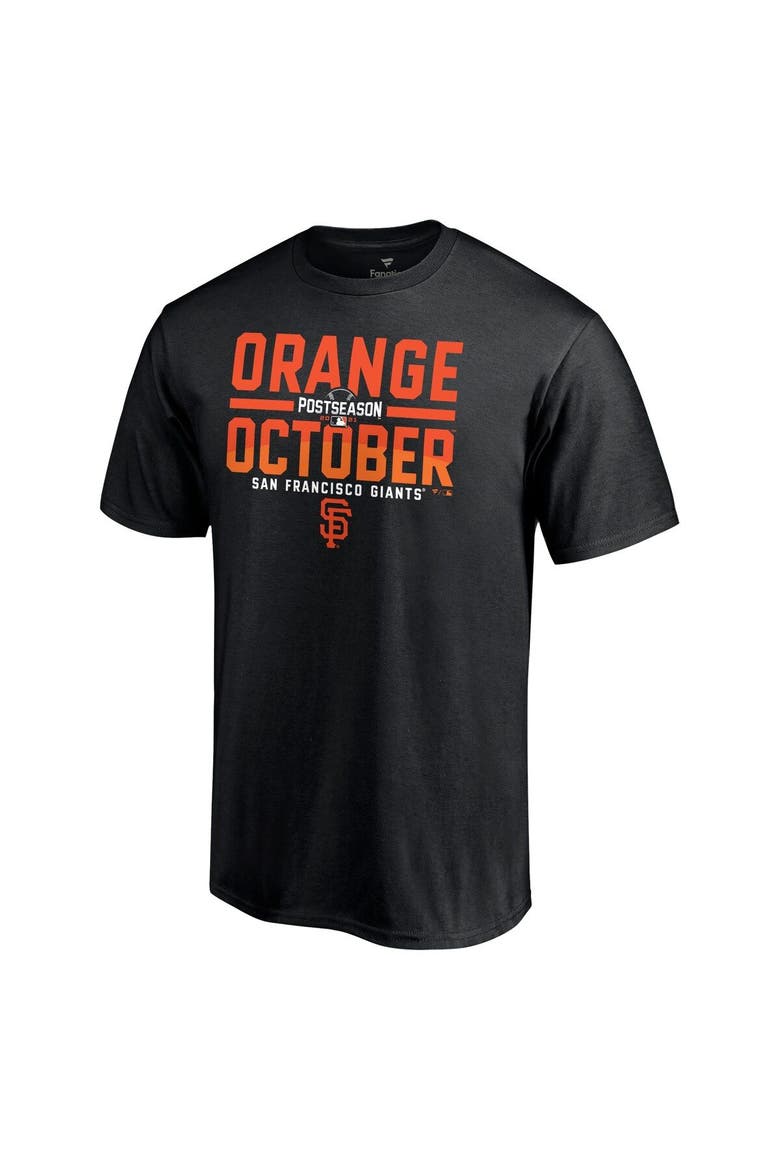 Men's Fanatics Branded Black San Francisco Giants 2021 Postseason Orange October T-Shirt, Alternate, color, Black