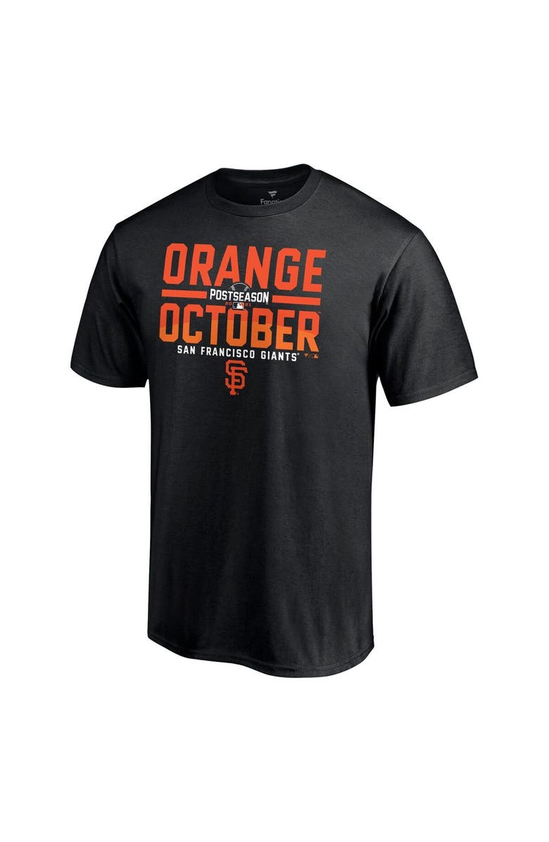 FANATICS Men's Fanatics Branded Black San Francisco Giants 2021 Postseason Orange October T-Shirt, Alternate, color,