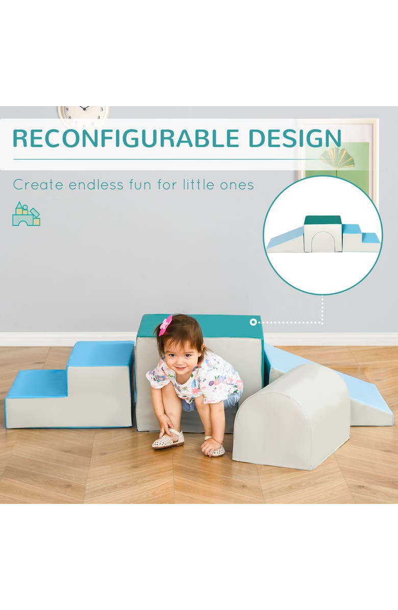 Qaba Foam Play Set for Toddlers, Easy-to-clean Soft & Safe Climbing Set, Alternate, color, Multi-Colored