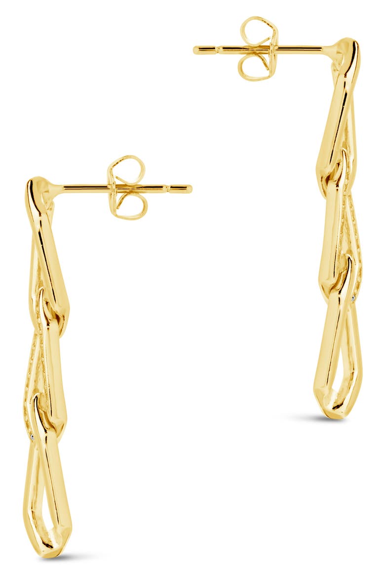 Kinslee CZ Linear Drop Earrings, Alternate, color, GOLD