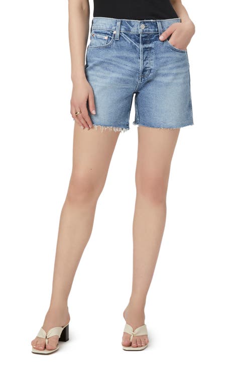 Finn High Waist Cutoff Denim Shorts (Aniyah Distressed)
