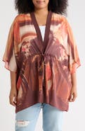 DR2 by Daniel Rainn Drawstring Floral Open Front Wrap
