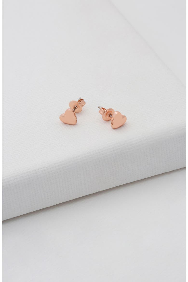 Harly Heart Stud Earrings, Alternate, color, ROSE GOLD