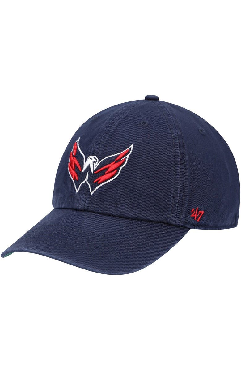 '47 Men's '47 Navy Washington Capitals Logo Franchise Fitted Hat, Main, color,