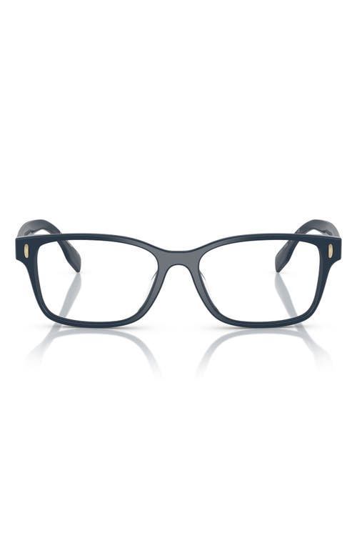 Tory Burch 53mm Rectangular Optical Glasses In Navy