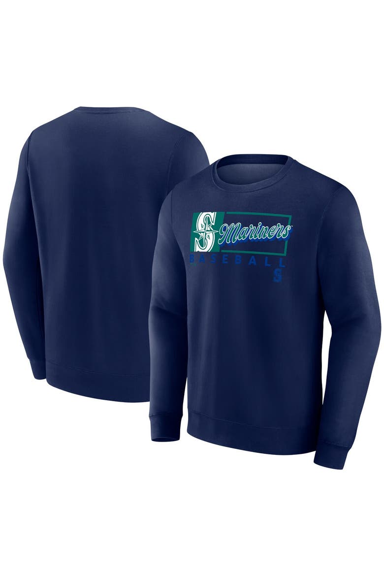 Men's Fanatics Navy Seattle Mariners Focus Fleece Pullover Sweatshirt, Alternate, color, Navy
