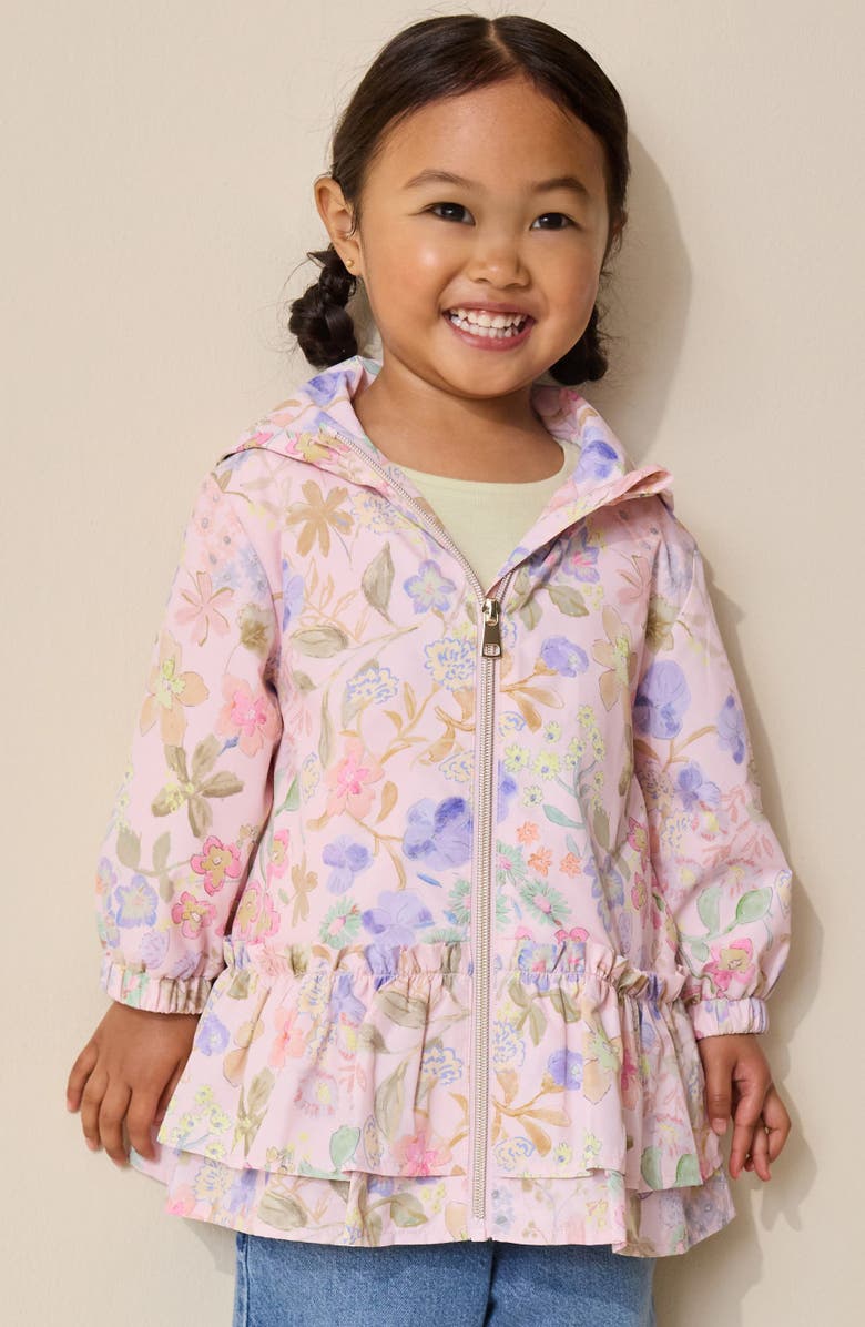 NEXT Kids' Floral Water Resistant Hooded Jacket, Alternate, color, Pink