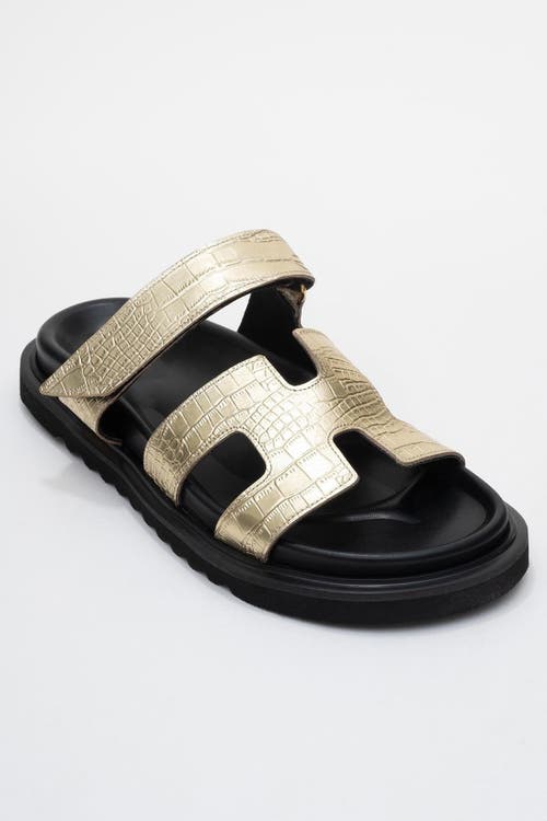 Forever & Always Shoes Loana Leather Slide Sandal In Multi