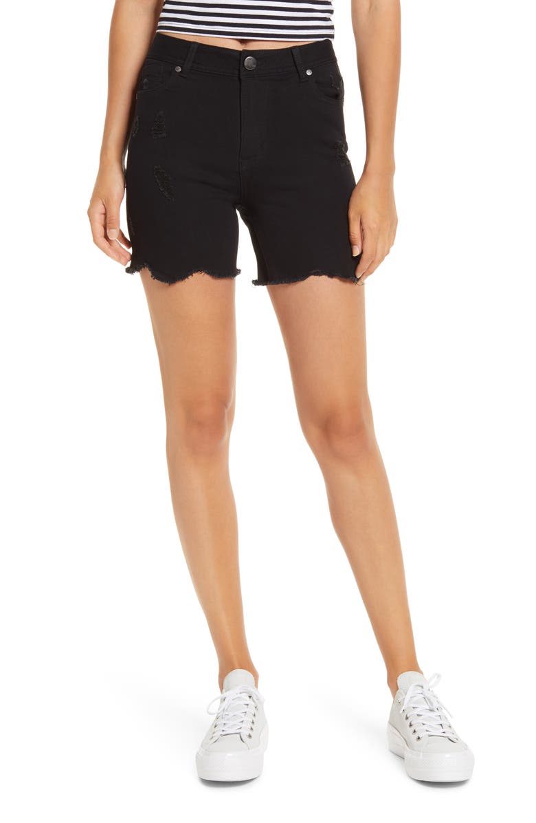 1822 Denim Distressed Denim Shorts, Main, color, 