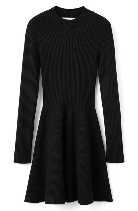 Long Sleeve Rib Sweater Dress