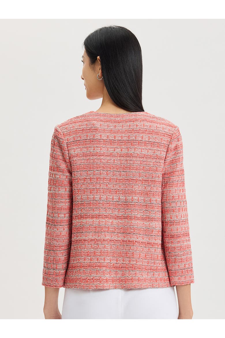 Heritage Whipstitch Trim Knit Jacket, Alternate, color, Cherry/Biscotti/Black/Ivory